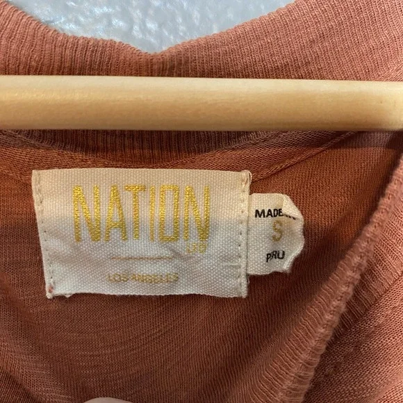 Nation LTD top Orange Loren Balloon sleeves Women's Size Small - Picture 3 of 3